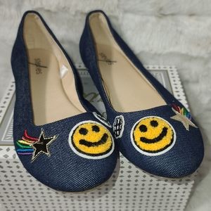 Stevie's Denim Smiley Face Shoes sz 5